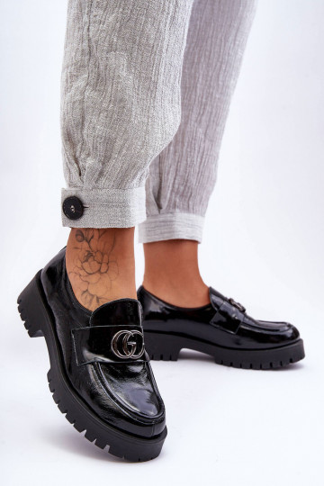 Zapatos de piel natural con adornos color negro Rosefalls 2