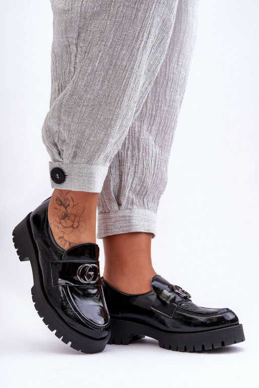 Zapatos de piel natural. con adornos de color negro Rosefalls