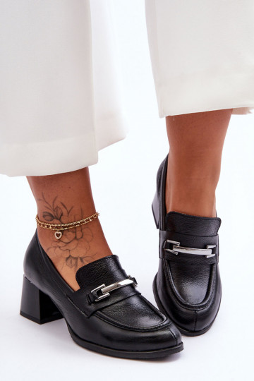 Conveniente Piel Zapatos de color negro Lemar Damira