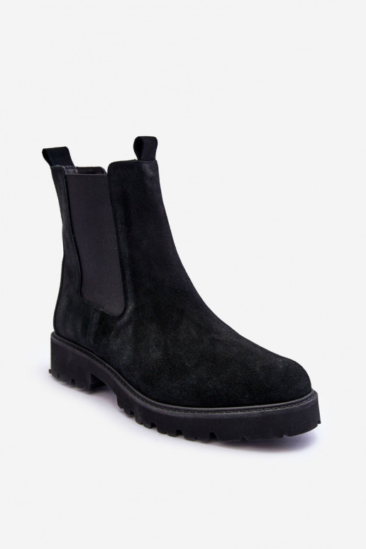 de gamuza botas con estilo de color negro Nicole 2672
