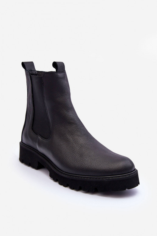 Piel botas con estilo de color negro Nicole 2672 Piel botas con estilo de color negro Nicole 2672