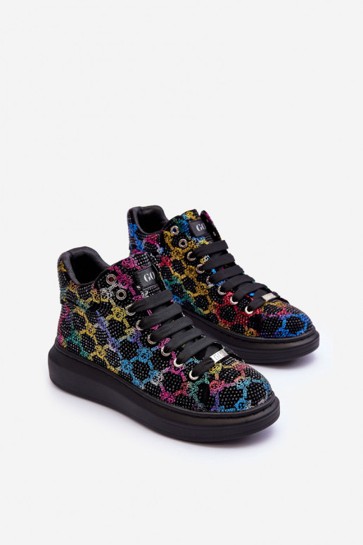 zapatillas con una plataforma cristal de montaña GOE MM2N4009 de color negro