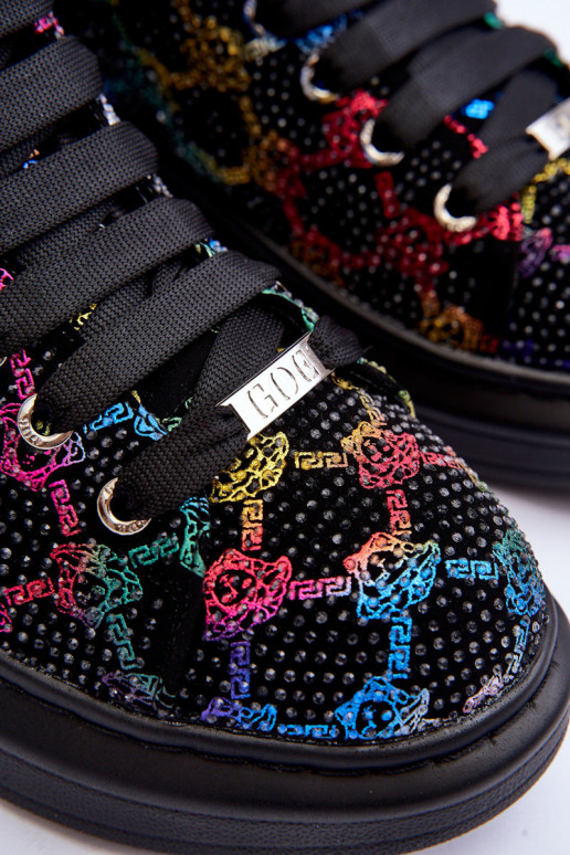 zapatillas con una plataforma cristal de montaña GOE MM2N4009 de color negro