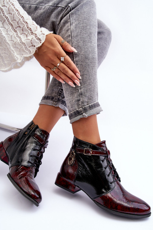 Botas de mujer Calzado Tiene queciejka 5743A-23 borgoña Botas de mujer Calzado Tiene queciejka 5743A-23 borgoña