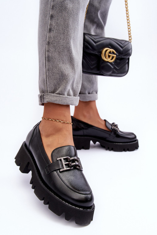 Femenino Piel zapatos Mocasines con adornos Laura Messi 2699 de color negro Femenino Piel zapatos Mocasines con adornos Laura Messi 2699 de color negro