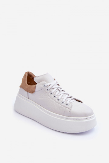 Femenino zapatillas Piel con una plataforma el color blanco Lemar 10150 2