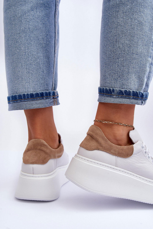 Femenino zapatillas Piel con una plataforma el color blanco Lemar 10150 Femenino zapatillas Piel con una plataforma el color blanco Lemar 10150