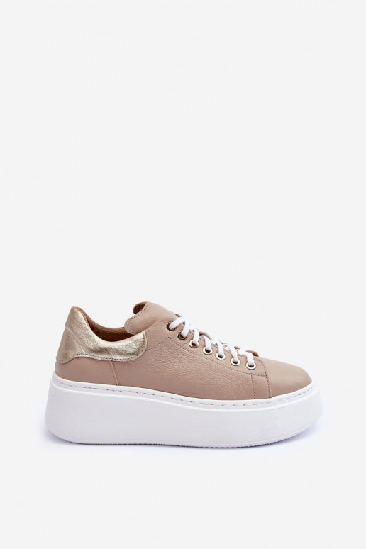 Femenino zapatillas Piel con una plataforma beige Lemar 10150 Femenino zapatillas Piel con una plataforma beige Lemar 10150