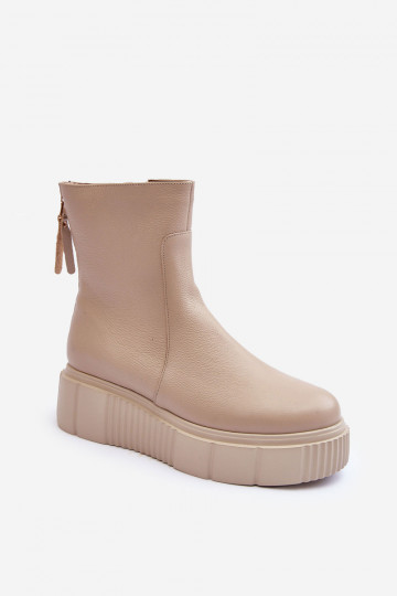 Botas de mujer con una plataforma beige Lemar Jenefer