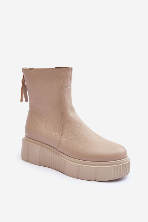 Botas de mujer con una plataforma beige Lemar Jenefer Botas de mujer con una plataforma beige Lemar Jenefer