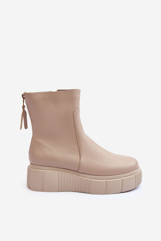Botas de mujer con una plataforma beige Lemar Jenefer Botas de mujer con una plataforma beige Lemar Jenefer