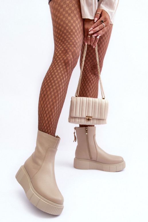 Botas de mujer con una plataforma beige Lemar Jenefer Botas de mujer con una plataforma beige Lemar Jenefer