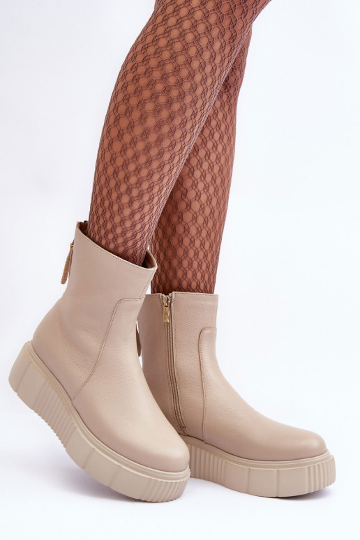 Botas de mujer con una plataforma beige Lemar Jenefer Botas de mujer con una plataforma beige Lemar Jenefer