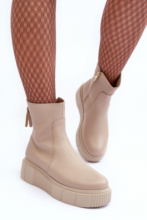 Botas de mujer con una plataforma beige Lemar Jenefer Botas de mujer con una plataforma beige Lemar Jenefer