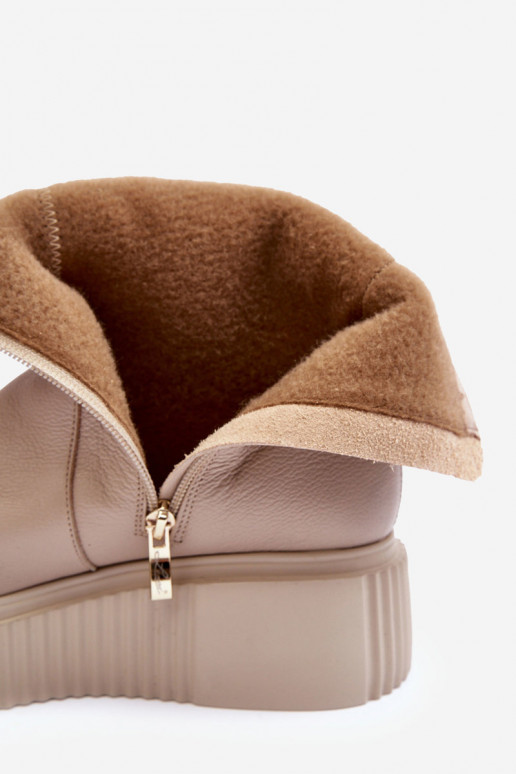 Botas de mujer con una plataforma beige Lemar Jenefer Botas de mujer con una plataforma beige Lemar Jenefer