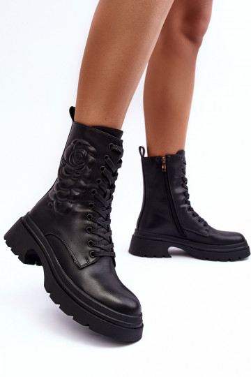 calentamiento Piel botas altas de montar Botas S.Barski MR870-25 de color negro