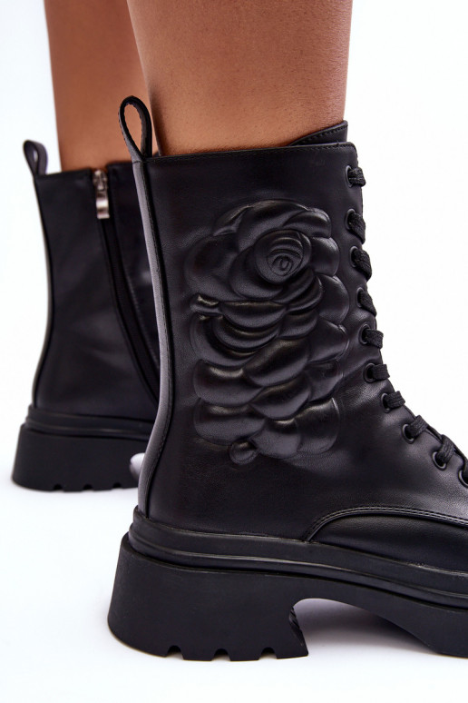 calentamiento Piel botas altas de montar Botas S.Barski MR870-25 de color negro