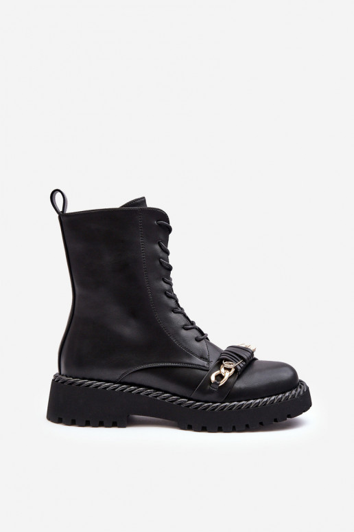 Botas de mujer botas altas de montar con adornos de color negro S.Barski MR870-68