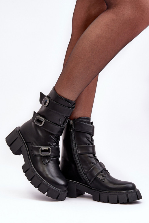 botas altas de montar Botas de mujer de piel natural. de color negro S.Barski MR870-62