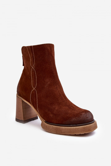Botines de ante para mujer color marrón Lemar Remilda 2