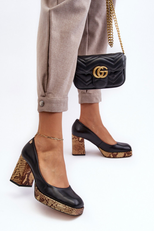 De moda Piel Zapatos Laura Messi 2599 de color negro De moda Piel Zapatos Laura Messi 2599 de color negro