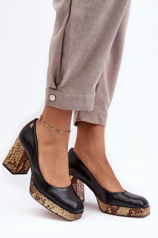 De moda Piel Zapatos Laura Messi 2599 de color negro De moda Piel Zapatos Laura Messi 2599 de color negro