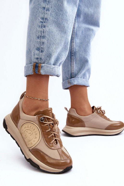 Femenino zapatillas Piel Tiene queciejka 06295-04 beige Femenino zapatillas Piel Tiene queciejka 06295-04 beige