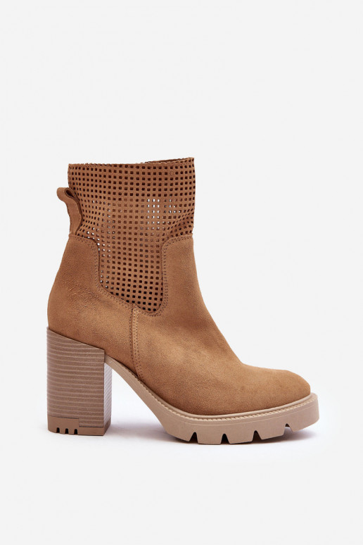 Ante calado Botas de mujer color marrón LeAski 3386