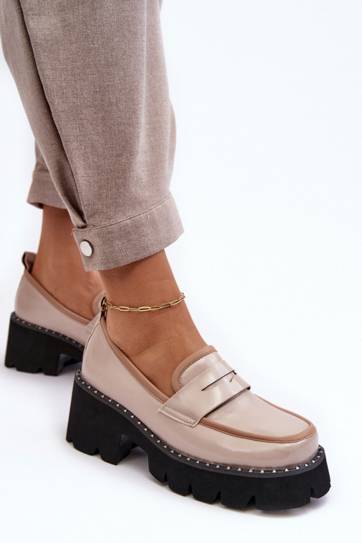 Piel Femenino Mocasines D&A MR870-32 beige