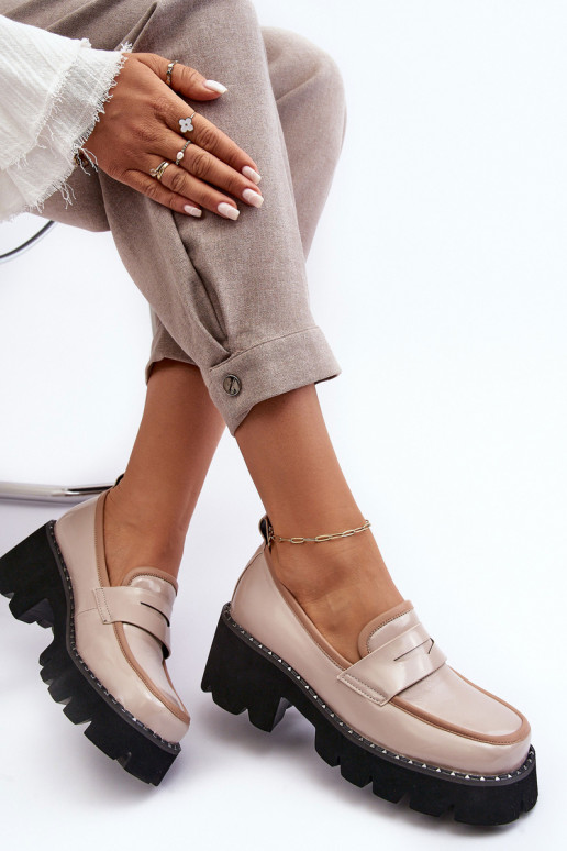 Piel Femenino Mocasines D&A MR870-32 beige