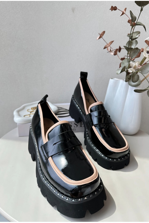 Piel Femenino Mocasines D&A MR870-32 de color negro