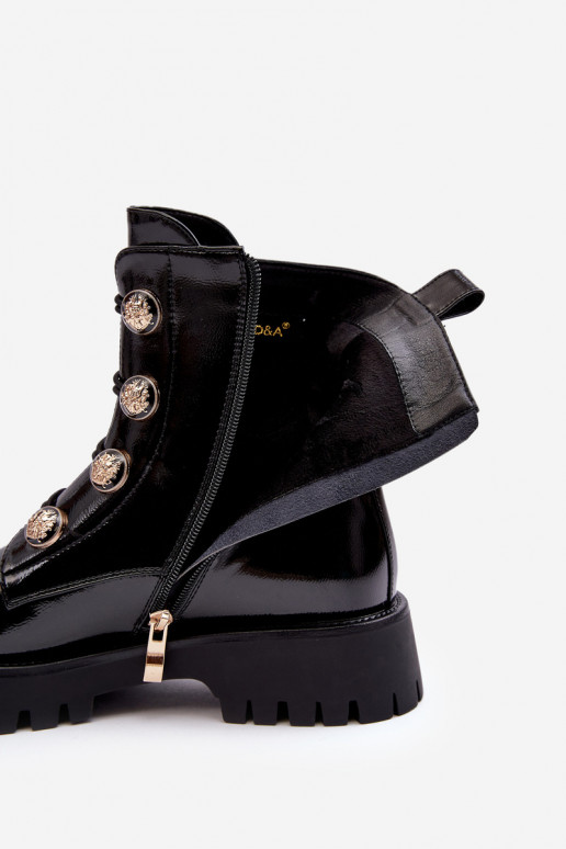 Femenino calentamiento Botas Con decoracionesi Guzikami D&A MR870-51 de color negro