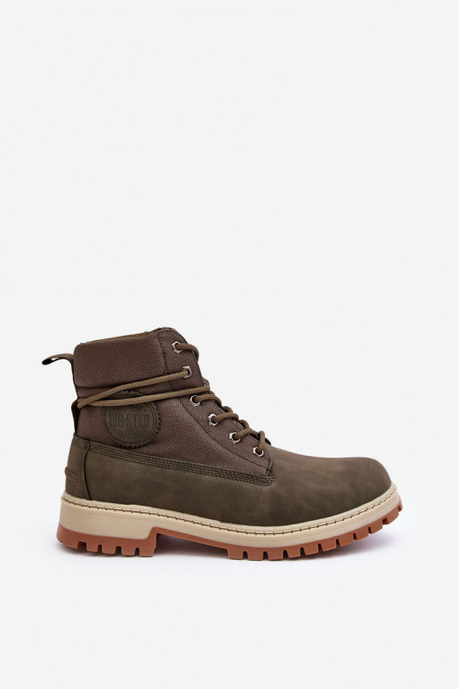 Tiene quesculino Botas zapatos Memory Foam de color caqui Big Star KK174205 Tiene quesculino Botas zapatos Memory Foam de color caqui Big Star KK174205