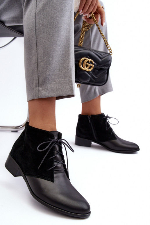 De moda Femenino Botas con cordones de color negro Kefora De moda Femenino Botas con cordones de color negro Kefora