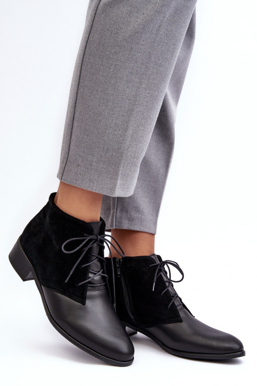 De moda Femenino Botas con cordones de color negro Kefora De moda Femenino Botas con cordones de color negro Kefora