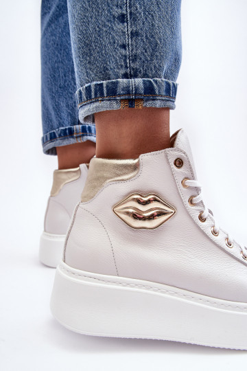 Zapatos de ocio Alto con cremalleras Lemar el color blanco Katerin