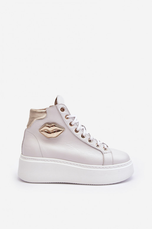 Zapatos de ocio Alto con cremalleras Lemar el color blanco Katerin