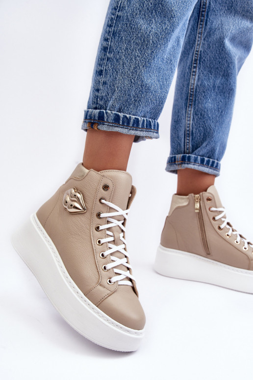 Zapatos de ocio Alto con cremalleras Lemar beige Katerin Zapatos de ocio Alto con cremalleras Lemar beige Katerin