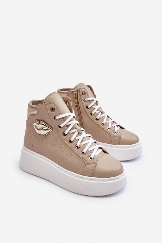 Zapatos de ocio Alto con cremalleras Lemar beige Katerin Zapatos de ocio Alto con cremalleras Lemar beige Katerin