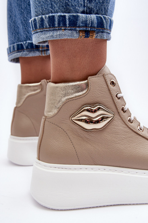 Zapatos de ocio Alto con cremalleras Lemar beige Katerin Zapatos de ocio Alto con cremalleras Lemar beige Katerin