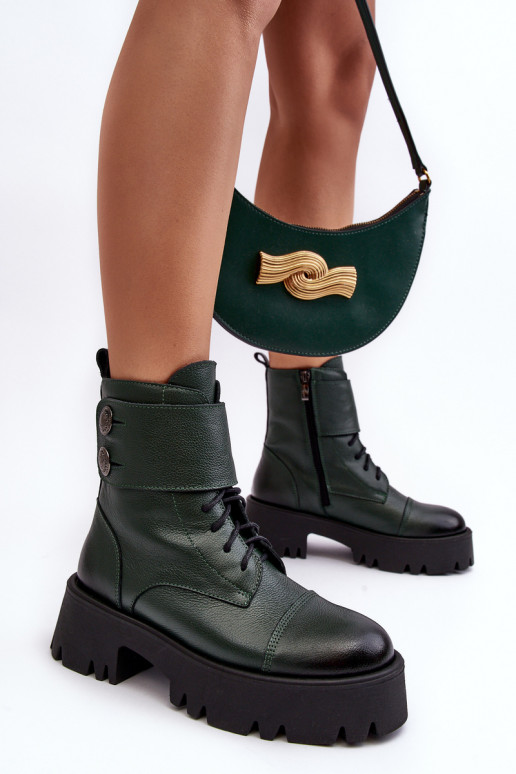 Piel botas altas de montar color verde Lemar Anceria Piel botas altas de montar color verde Lemar Anceria