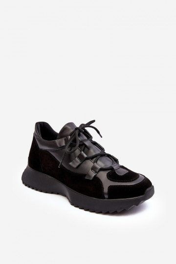 Bailarinas deportivos de cuero para mujer M01/2 Zazoo color negro 2