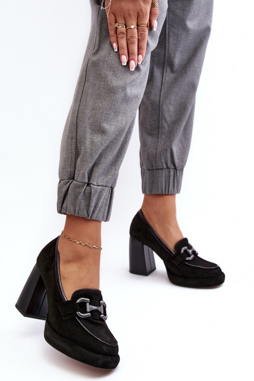 Piel Zapatos En un poste enorme Laura Messi 2706 de color negro Piel Zapatos En un poste enorme Laura Messi 2706 de color negro