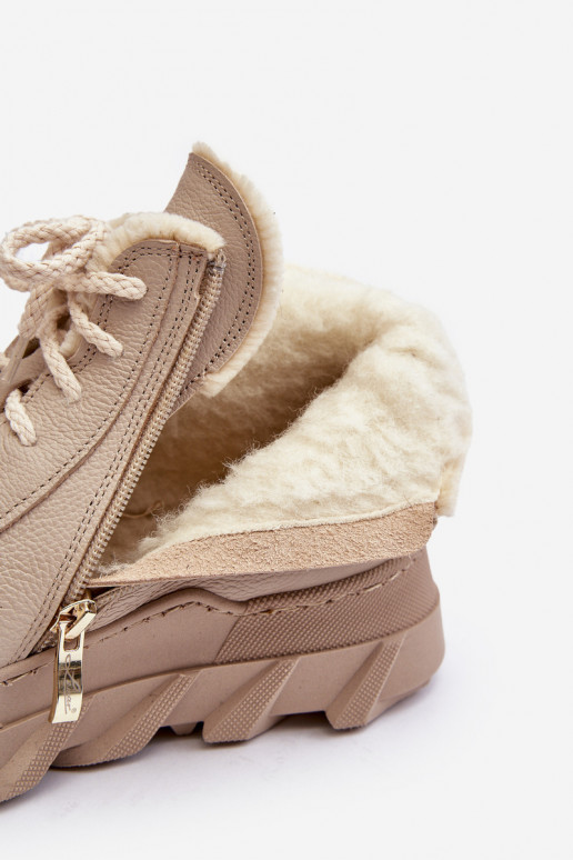 calentamiento Piel Botas de mujer con una plataforma beige Lemar Jevette