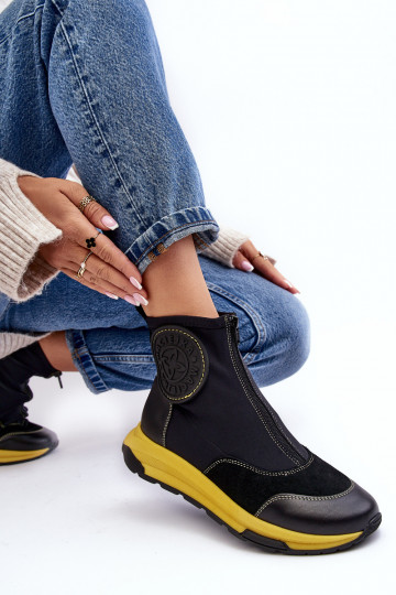 Botas de mujer con cremalleras Tiene queciejka 06297-01 de color negro