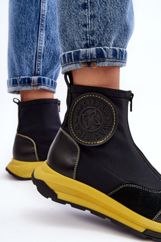 Botas de mujer con cremalleras Tiene queciejka 06297-01 de color negro Botas de mujer con cremalleras Tiene queciejka 06297-01 de color negro