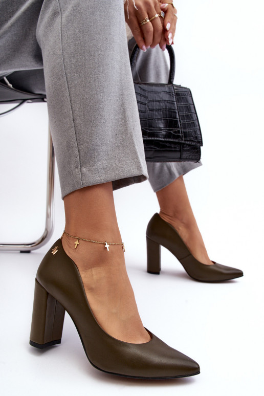 Piel Zapatos con tacones Laura Messi 2624/227 de color caqui Piel Zapatos con tacones Laura Messi 2624/227 de color caqui