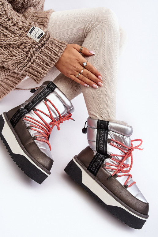 Botas de nieve Femenino Sobre una suela gruesa Vegano D.Franklin DFSH371006 color plata Botas de nieve Femenino Sobre una suela gruesa Vegano D.Franklin DFSH371006 color plata