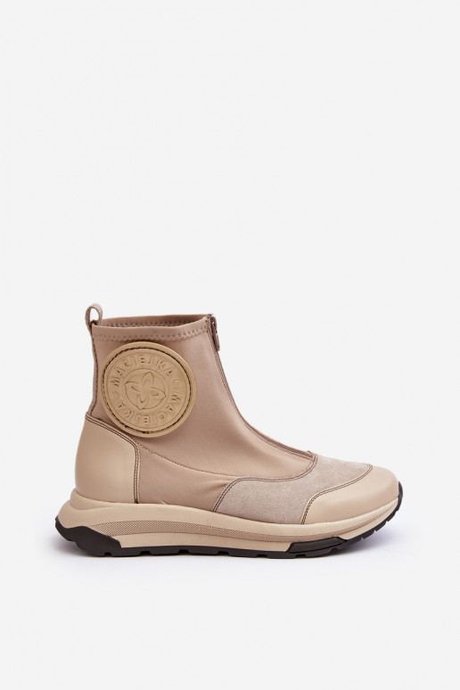 Botas de mujer con cremalleras Tiene queciejka 06297-22 beige Botas de mujer con cremalleras Tiene queciejka 06297-22 beige