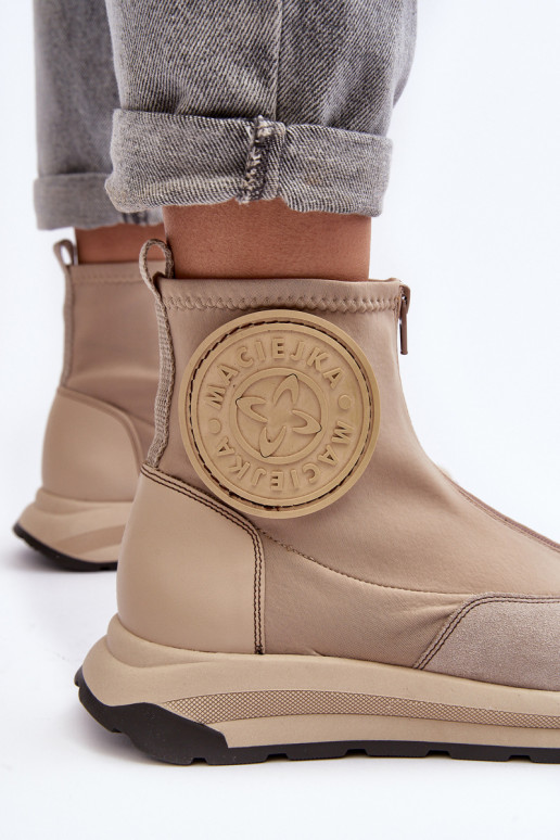 Botas de mujer con cremalleras Tiene queciejka 06297-22 beige Botas de mujer con cremalleras Tiene queciejka 06297-22 beige